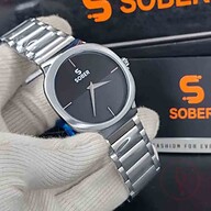 SOBER 2546 Steelness steel Men's Watch For-Silver And Black