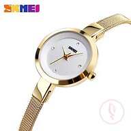 Skmei 1390 Stainless Steel Waterproof Quartz Watch Women For- Gold