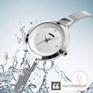 Skmei 1390 Stainless Steel Waterproof Quartz Watch Women For- Silver