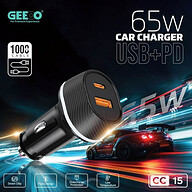 GEEOO CC15 65W Fast Car Charger – USB + PD Dual Output with Smart Protection