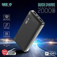 GEEOO P500 Quick Charge Power Bank 20000mAh  Dual USB Output  Type-C &amp; Micro Input