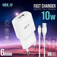 GEEOO C10 10W Fast Charger Set with Cable  Smart Chip  Micro &amp; Type-C
