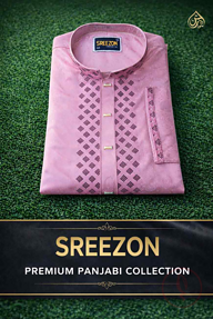 Sreezon Pink Patterned Panjabi