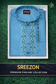 Sreezon Premium Panjab Blue Patterned
