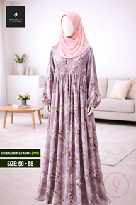 Floral Printed Abaya - (P05)