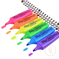 M&G 6pcs Highlighter Pens, 6 Colors of Markers, Soft Fiber Pen Tips, Highlight Ink, Transparent Candy Color, Smooth Writing, for Handbooks, Office, Study and Life Records