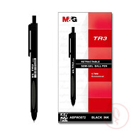 M&G Retractable Ball Point TR3 Semi-Gel Ball Pen 0.7mm 2pcs (Black)