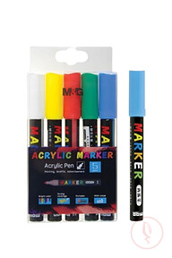 M&G Acrylic Marker 2 Mm Acrylic Set Of 5 Pcs