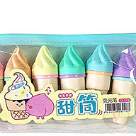 Cute Mini Highlighter Pen Ice Cream Shape Fluorescent Marker Pens School Office Stationery Supply Ice Cream Highlighter Pen