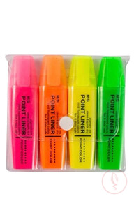 M&G 4pcs Highlighter Pens, 4 Colors of Markers, Soft Fiber Pen Tips, Highlight Ink, Transparent Candy Color, Smooth Writing, for Handbooks, Office, Study and Life Records