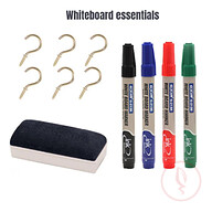 Whiteboard essentials combo (marker,duster,6pcs hook)