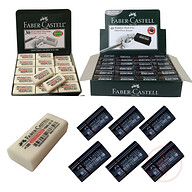 Faber-Castell Excellent Dust Free Extra Soft Eraser 2pec Black & White 2Pec