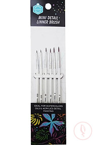 Keep Smiling Mini Detail Liner Brushes Pack of 6 (Size 0)
