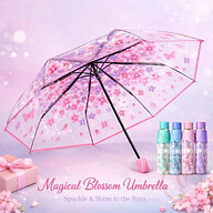 Absar Cherry Blossom Transparent Folding Umbrella (Any Color)