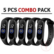 Silicon New Fashion Touch LED Sports Waterproof Watch Combo Offer - 5 Pcs
