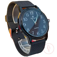 New Fashionable Stainless Analogue Hand Watch For Men's - Black