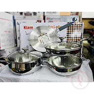 Kiam Tri-Ply Stainless Steal 7pcs Set with Glass Lids