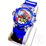 Spiderman Stylish Wrist Watch With Music and Light for kids- Blue for kids