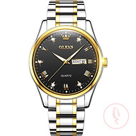 Olevs 5563 Quartz Wrist Waterproof Men Watch Black & Silver
