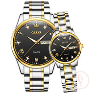Olevs Couple Waterproof Stainless Steel Watch - 5563