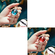 Olevs Diamond Mirror Wrist Watch for Women