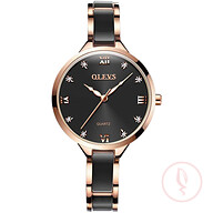OLEVS Women Luxury Watch Female Rose Gold Elegant Diamond Lady Quartz Wrist Watch Waterproof Ceramic Watch