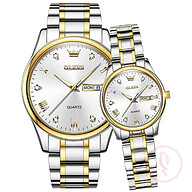 Olevs Couple Waterproof Stainless Steel Watch - 5563