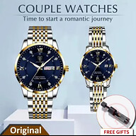 POEDAGAR 836 Couple Set 2 Pcs Luxury Quartz Watch for Men and Women