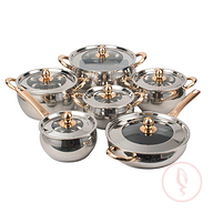 Kaisa Villa Stainless Steel Cookware Set-12pc with Lid KV-6682