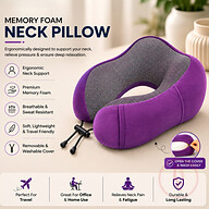 Memory Foam (Random colour) Neck Pillows Soft Travel Pillows Massage Neck Pillows Sleeping Airplane Pillows Cervical Bedding - Neck Pillow