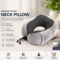 Memory Foam (Random colour) Neck Pillows Soft Travel Pillows Massage Neck Pillows Sleeping Airplane Pillows Cervical Bedding - Neck Pillow