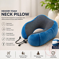Memory Foam (Random colour) Neck Pillows Soft Travel Pillows Massage Neck Pillows Sleeping Airplane Pillows Cervical Bedding - Neck Pillow