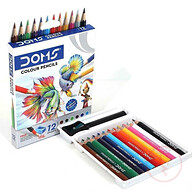 DOMS 12 Shade Round Shaped Color Pencils (Mini Size)