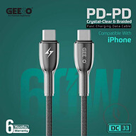GEEOO DC33 60W USB-C to USB-C (PD to PD) Crystal-Clear Braided Fast Charging Cable