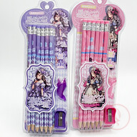 12pcs Anime Pencil Set with Sharpner and Gripper (Any Body Color)