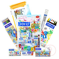 Doms Art Strokes Kit | Perfect Value Pack | Kit for Creative Minds | Gifting Range for Kids | Combination of 10 Stationery Items | Pack of 1