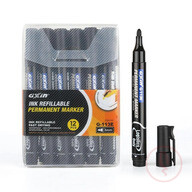 Gxin G 113e Black Color Ink Refillable Permanent Marker 12 Pc