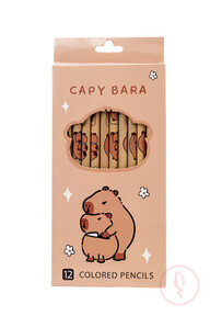 Cute Capybara 12-Color Colored Pencils