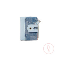 Short Denim Bifold Wallet (Light Blue)