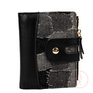 Short Denim Bifold Wallet (Black)