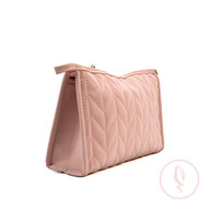 Herringbone Trapezoid Cosmetic Bag-Pink