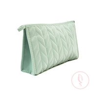 Herringbone Trapezoid Cosmetic Bag -Green