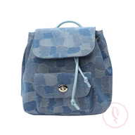 Splicing Denim Backpack (Light Blue)