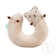 Particles U-Shaped Neck Pillow (Grey Cat)
