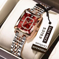 Poedagar 785 Diamond Rectangle Ladies Watch