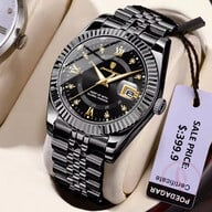 POEDAGAR 910 Luxury Fashion Luminous Quartz Men's Watch - Black