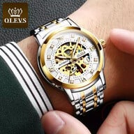 Olevs 9901 Automatic Mechanical Men's watch- Silver And Golgen