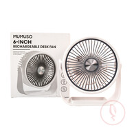 6-Inch Rechargeable Desk Fan-White