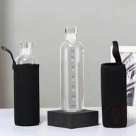 Borosilicate Glass Water Bottle – 500ml(কভার সহ )